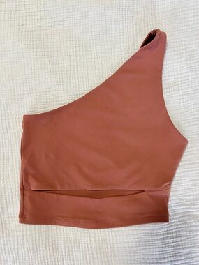 Abercrombie Double-Layered Seamless Fabric One-Shoulder Cutout Top